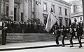 Seiersparade foran tinghuset i Reims 8. mai 1945. Foto: Musée de la rédition, Reims