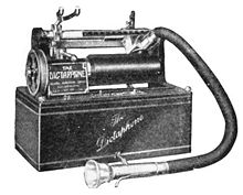 Dictaphone wax cylinder dictation machine Dictaphone cylinder machine.jpg