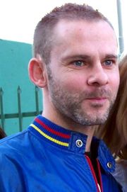 In the pilot episode, Dominic Monaghan did not know what the tune of "You All Everybody" would be, so he had to make up a temporary one Dominic Monaghan 2009 cropped.jpg