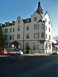 Double apartment building in a corner