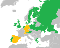 Mapa z zaznaczeniem państw uczestniczących