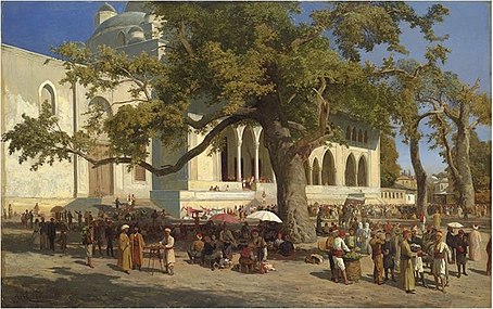 A Market in the Courtyard of the New Mosque, Istanbul