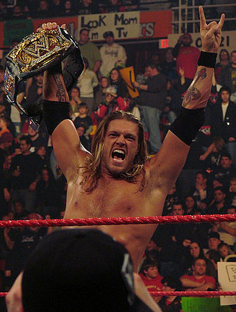 Edge as WWE Champion.