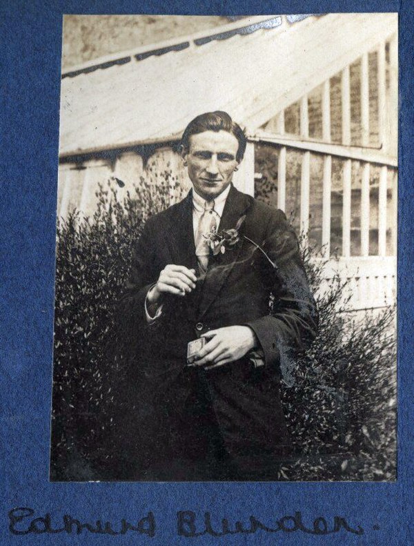 Edmund Blunden by Lady Ottoline Morrell, vintage snapshot print, 1920