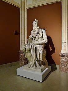 Replica of the Moses (originally sculpted by Michelangelo Buonarroti). El Moises de Miguel Angel. Bilbao.jpg