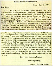 Elisha Hall house in the Rebellion era Elisha Hall letter Dec 1837.jpg