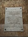 Targa commemorativa della benemerenza del padre Pietro di Nocera, posta all’interno della Chiesa dell’Addolorata nel 1894