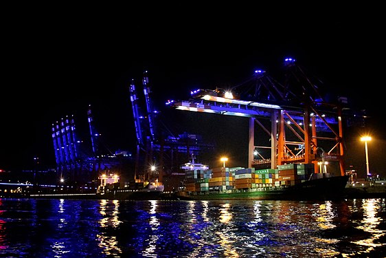 Eurogate Container Terminal im Hafen Hamburg, Deutschland