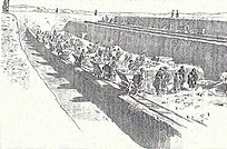 Excavation on the citadel of Susa (Iran). The trenches in December 1898. Drawing after photograph by De Morgan or André.jpg