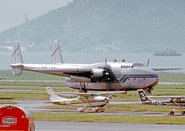 C-82A Packet freighter of Cruzeiro (Brasil) at Santos Dumont Airport, Rio de Janeiro, in May 1972