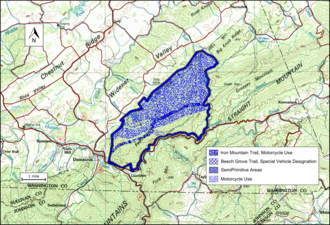 Boundary of the Feathercamp wild area as identified by the Wilderness Society. FeatherCampVA 25jan13.png