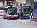 First Manchester bus (60240 W338 JND) & Stagecoach bus 54015 (SV07 ACZ), 27 December 2009.jpg