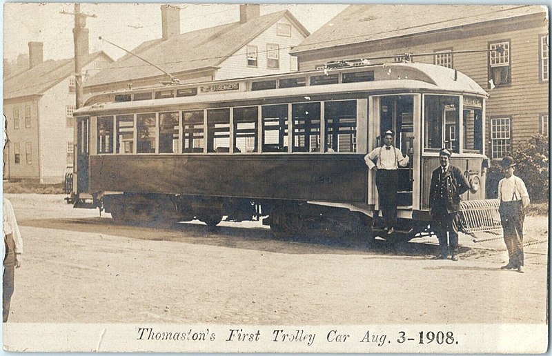 File:First streetcar in Thomaston 1908 postcard.jpg