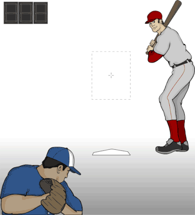 An animated diagram of a four-seam fastball
