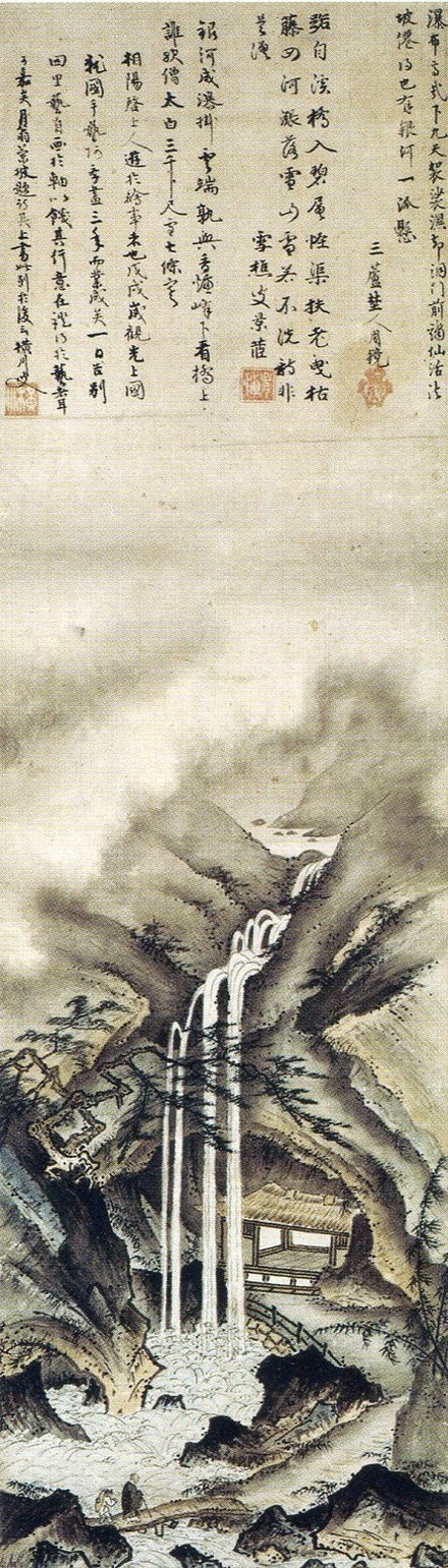 Muromachi period, Shingei (1431–1485), Viewing a Waterfall, Nezu Museum, Tokyo.[26]