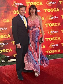Gideon Emery and Autumn Withers attend Tosca at LA Opera at the Dorothy Chandler Pavilion in Los Angeles on 27 April 2017