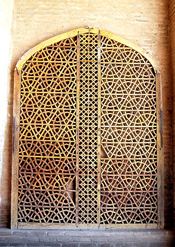 Wooden screen from the Nishapur caravanserai