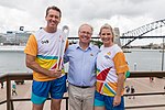 Thumbnail for File:Glenn McGrath, Peter Beattie and Leisel Jones at the Queen's Baton Relay, Sydney, Australia, 2018-02-03.jpg