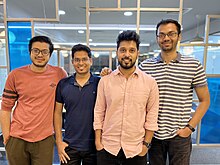 In the photograph, from left to right, the individuals are Ayush Lodhi, Gautam Prem Jain, Chitransh Sahai, and Mehul Katiyar.