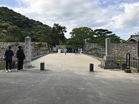 萩城的極樂橋和本丸門遺跡