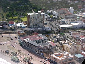 An aerial view of Muizenberg taken from the East.
