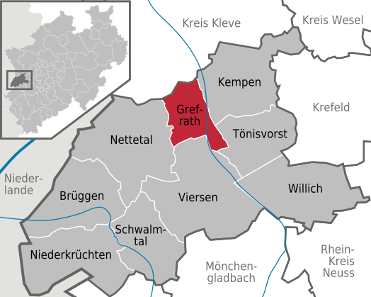 Kaart van Grefrath