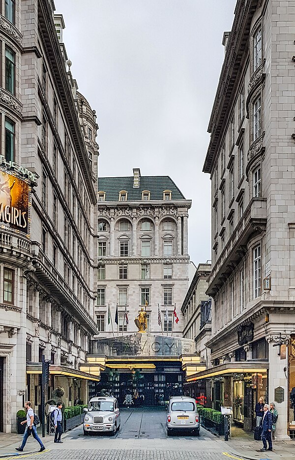 The main entrance to the Savoy from Strand