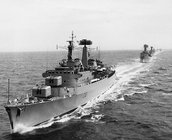 London leads Antrim and Norfolk during exercises in 1971