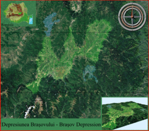 Harta 3D pentru Depresiunea Brasovului, Romania.gif