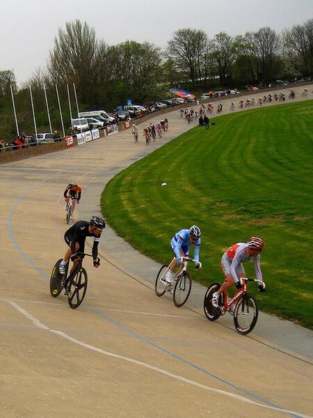 Wiggins began track cycling at the age of 12, at Herne Hill Velodrome, pictured in 2009.
