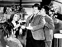 Laurel and Hardy with Lupe Velez in Hollywood Party (1934) Hollywoodparty.jpg