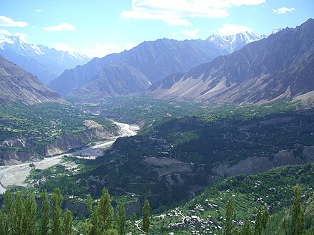 Hunza River flowing through the valley