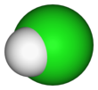 Ball-and-stick model of hydrogen chloride