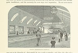 Het station in 1888.