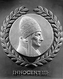 Innocent III honored by the U.S. House of Representatives Innocent III bas-relief in the U.S. House of Representatives chamber.jpg