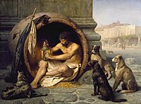 Jean-Léon Gérôme. Diogenes dengan anjing-anjing.