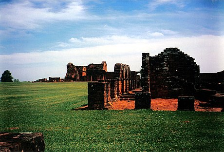 Ruins of La Santisima Trinidad de Parana mission in Paraguay, founded by Jesuits in 1706
