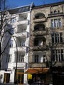 Contrast between restored and unrenovated Jugendstil houses