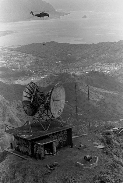 The Communications Control Link building of the Naval Radio Station at Haiku, part of the Kaneohe Omega Transmitter, 1987