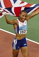 Bronzemedaillengewinnerin Kelly Holmes – äußerst erfolgreich auf beiden Mittelstrecken, unter anderem Doppelolympiasiegerin 2004