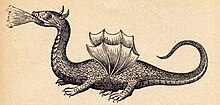 Kircher, Athanasius — Mundus Subterraneus — Winged dragon (on the ground) — 1665.jpg