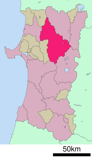 Location of Kitaakitas in the prefecture