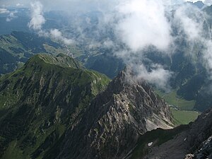 Bärenkopf, Kleiner Widderstein and Karlstor, seen from the Großer Widderstein