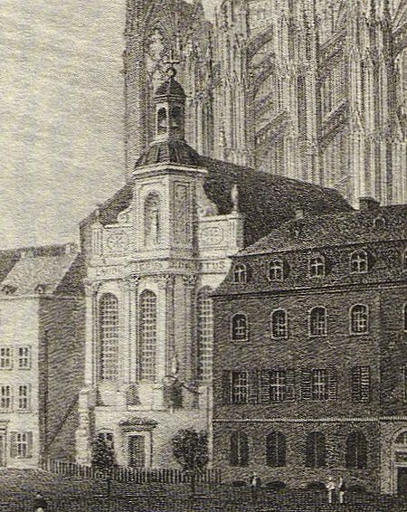 Koeln Dom + St. Johann Evangelist 1824 Ausschnitt