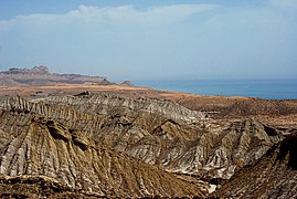 Dry mountains with adjoining Kund Malir Beach