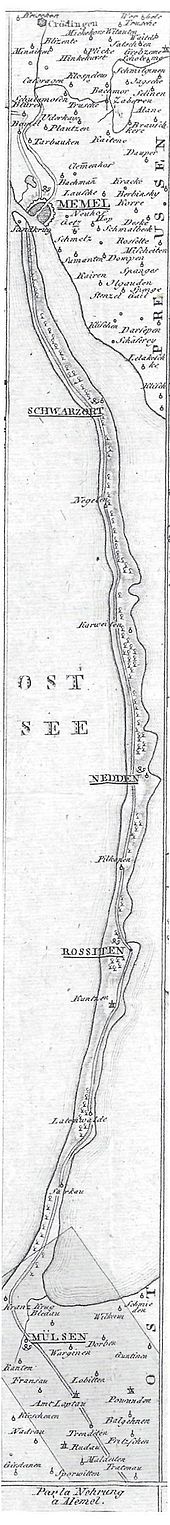 Der Weg entlang der Kurischen Nehrung als Teil der Route zwischen Leipzig und St. Petersburg (1802)