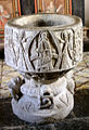 Baptismal font in Löderups kyrka, Scania, Sweden