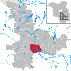 吕本在达默-施普雷瓦尔德县的位置