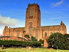 Liverpool Anglican Cathedral, the largest religious building in the UK LIVERPOOL ANGLICAN CATHEDRAL SEP2012 (7916053494).jpg