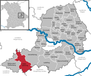 Poziția Laberweinting pe harta districtului Straubing-Bogen